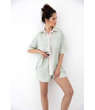 Sensis Simona Pyjama Green Stripe