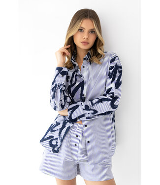 Hallie Homewear Set Blue Stripe