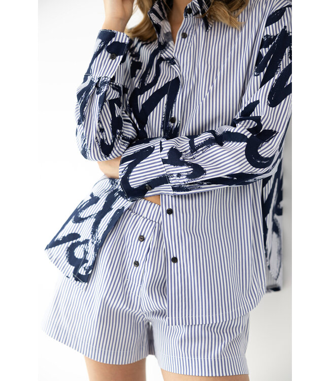 Hallie Homewear Set Blue Stripe