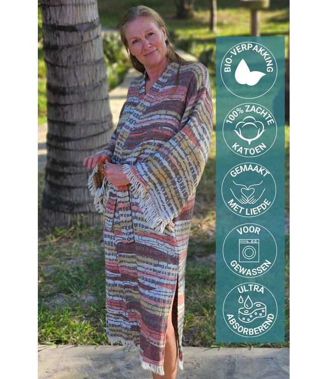 Zus en Zomer Bathrobe Kimono Elif Bordeaux