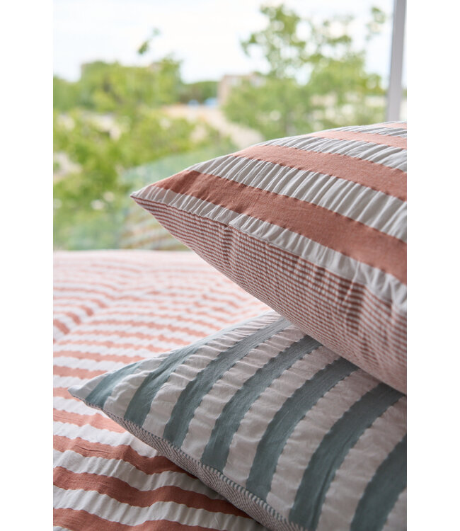 Nomo Theodora Seersucker Dekbedovertrek Brick