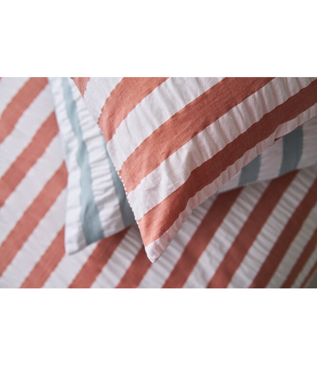 Nomo Theodora Seersucker Dekbedovertrek Brick