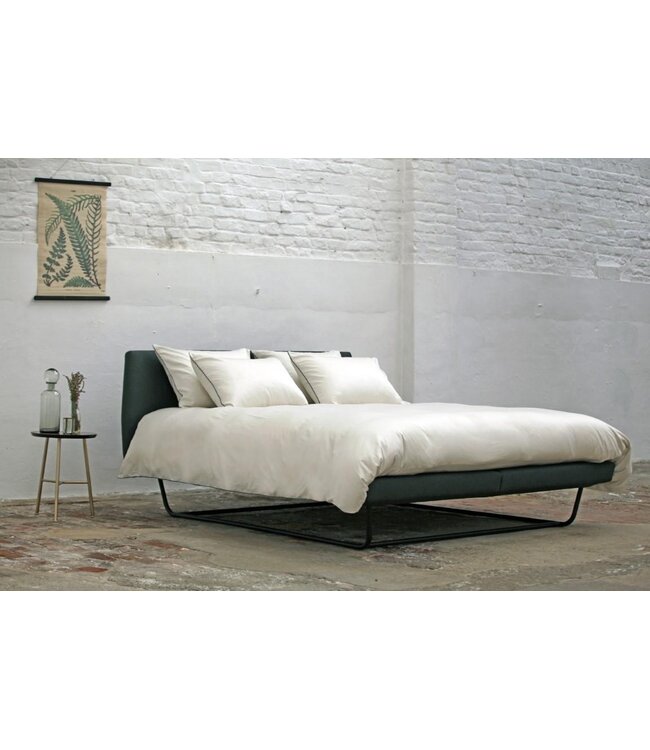 Nill Spring Aria Boxspring metalen frame + Hoofdbord Yade 180x200 Charcoal Zwart stofcat. C showroom
