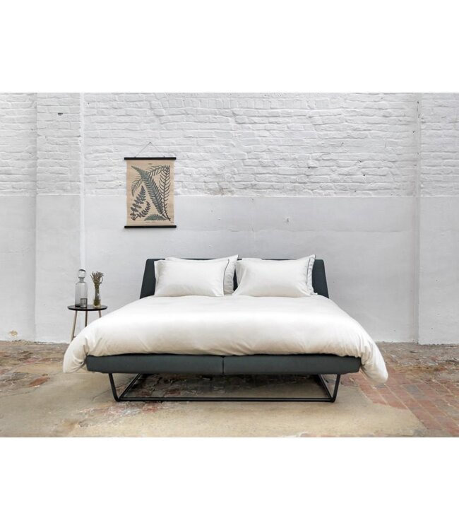 Nill Spring Aria Boxspring metalen frame + Hoofdbord Yade 180x200 Charcoal Zwart stofcat. C showroom