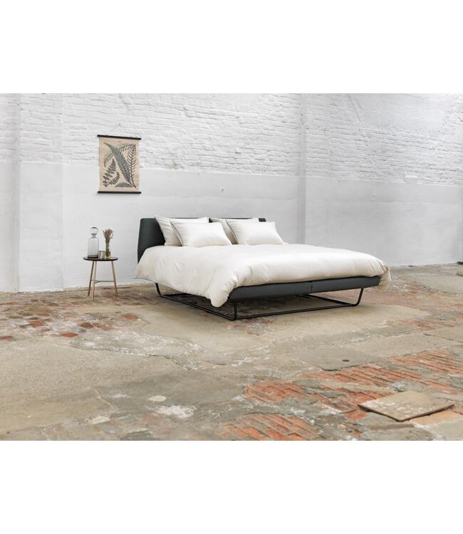 Nill Spring Aria Boxspring metalen frame + Hoofdbord Yade 180x200 Charcoal Zwart stofcat. C showroom