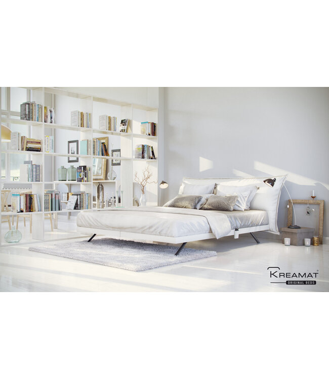 Showroom Artemis 6  180x200 1x vlak + 1x elec. Stof C met feet slanted metal H 21 en koppelpoten