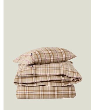 Lexington Company Cotton Flanel Checked Dekbedovertrek Fudge/Beige/Fig