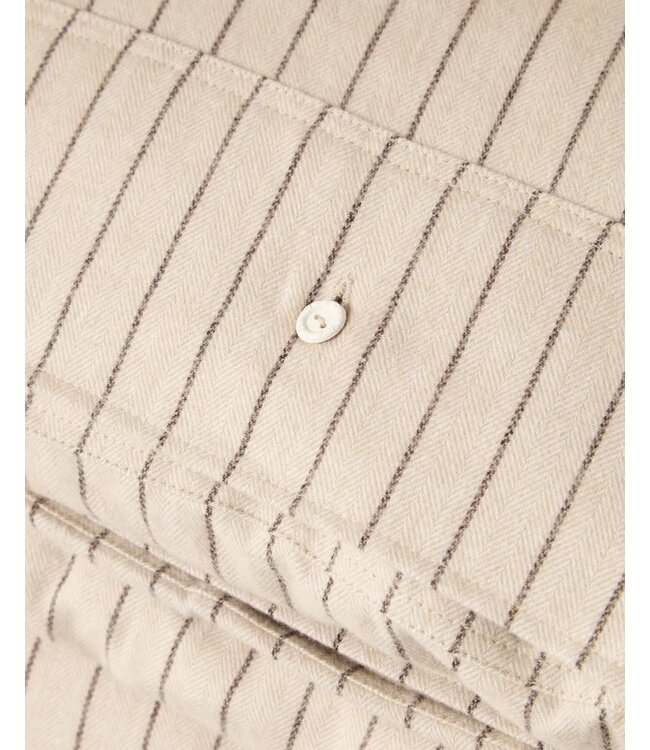 Lexington Company Cotton Flanel Pin Striped Dekbedovertrek Beige/Brown