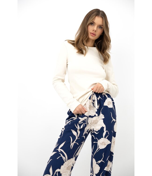 Azelia Pyjama Beige/Dark Blue