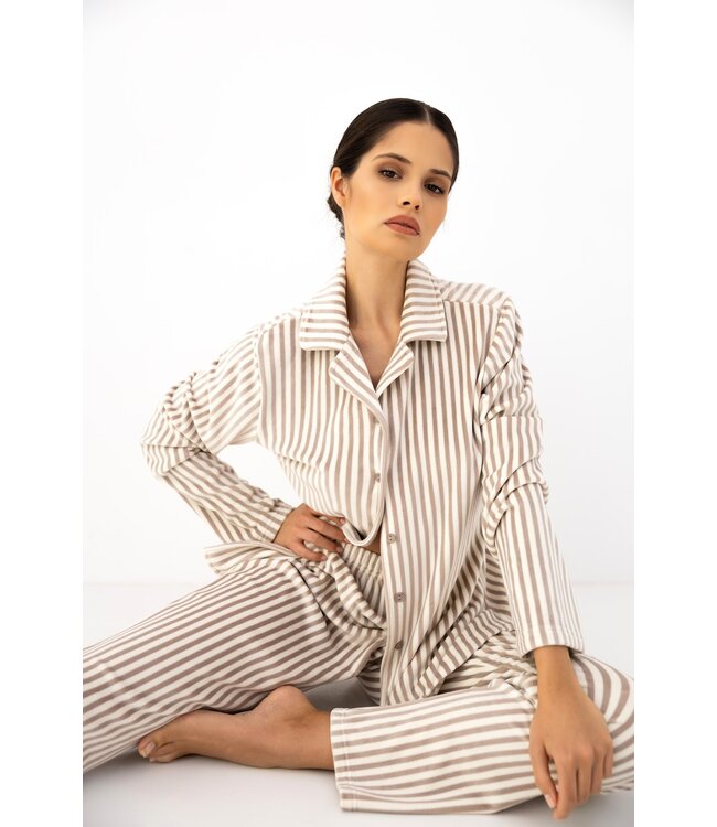 Avelin Pyjama Beige Stripe