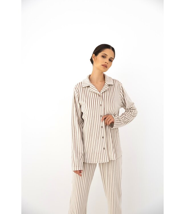 Avelin Pyjama Beige Stripe