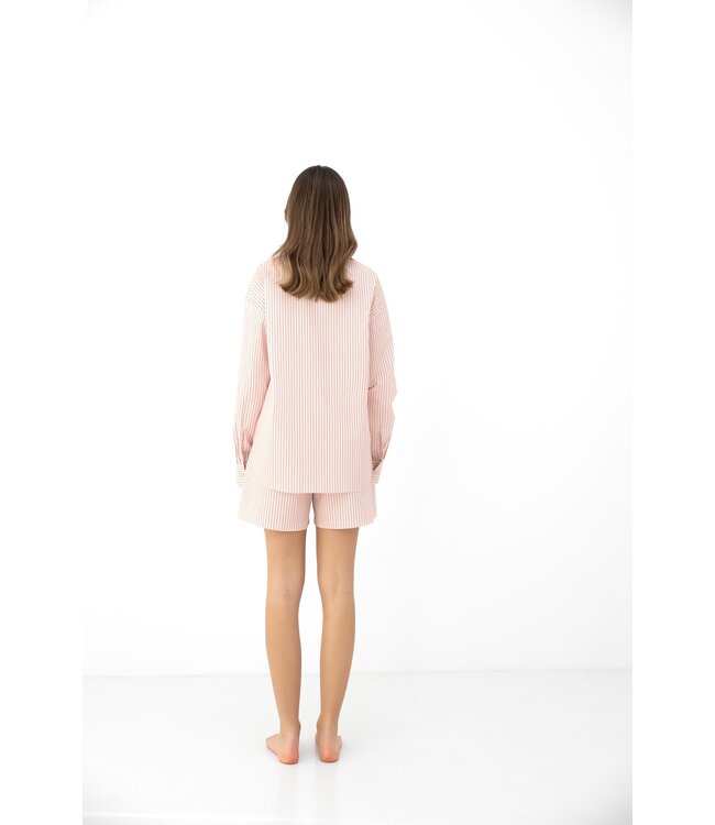 Meira Homewear Set White/Pink Stripe