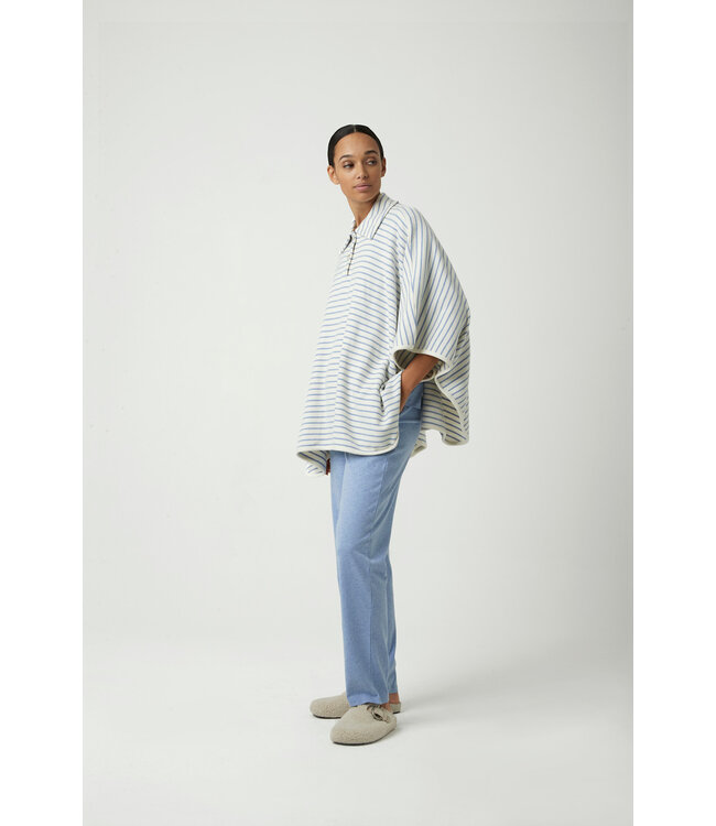 Pluto Maira Homewear Coat Blue/Ivory Stripe