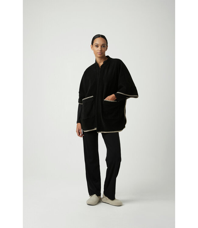 Pluto Quenza Homewear Coat Black/Beige