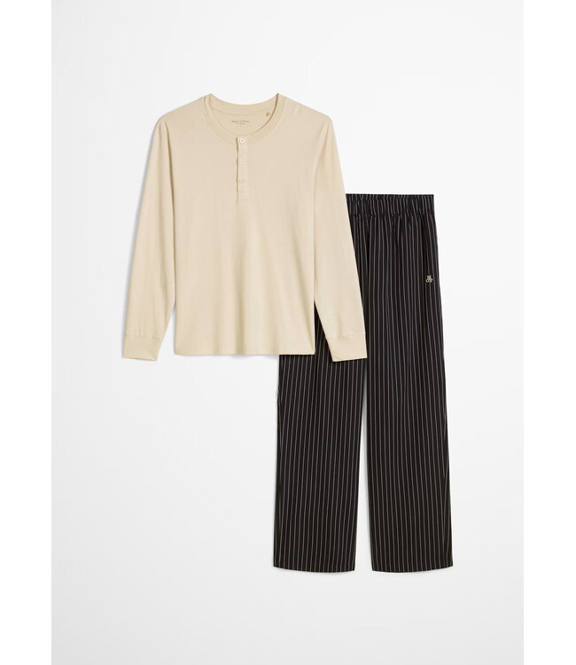 Marc o polo Henley Pyjama Set French/Oak Black Stripe