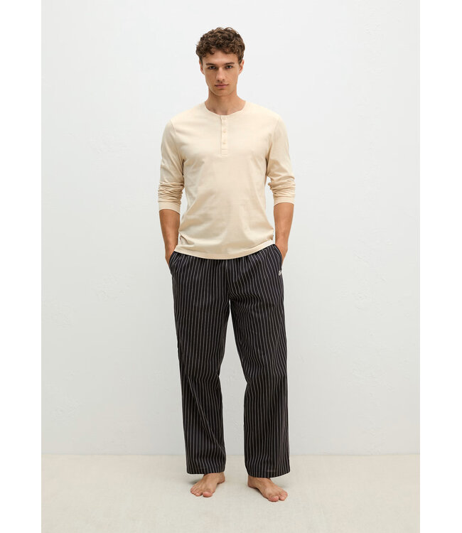 Marc o polo Henley Pyjama Set French/Oak Black Stripe