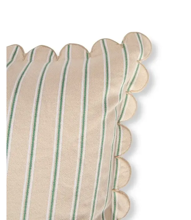 Lexington Company Striped Cotton Pillow Cover White/Green/Beige