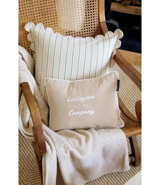 Lexington Company Striped Cotton Pillow Cover White/Green/Beige
