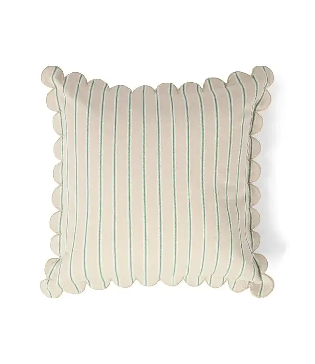 Lexington Company Striped Cotton Pillow Cover White/Green/Beige