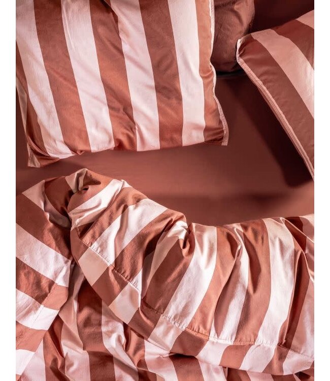 Essenza Dekbedovertrek Minte Stripe Terracotta - Blush