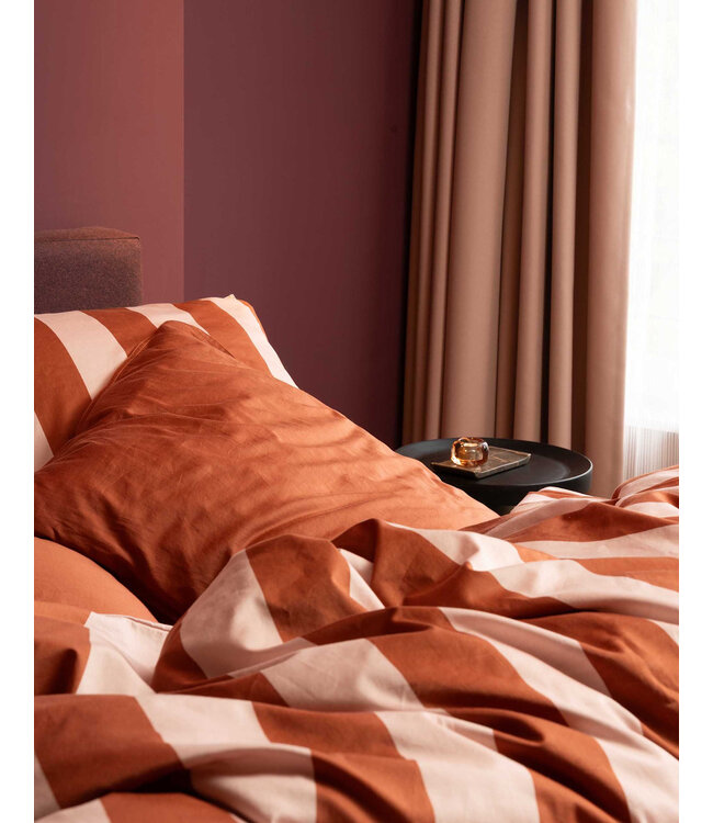 Essenza Dekbedovertrek Minte Stripe Terracotta - Blush