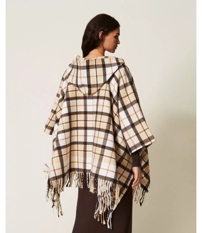 Twin-Set Poncho Check Dune