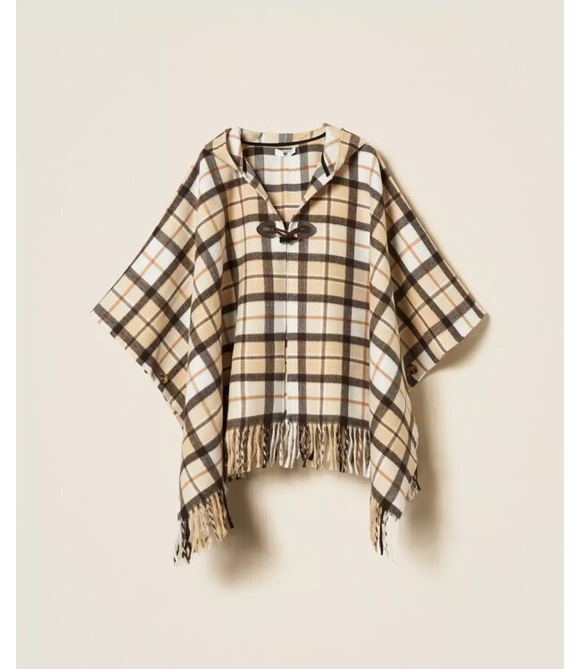 Twin-Set Poncho Check Dune