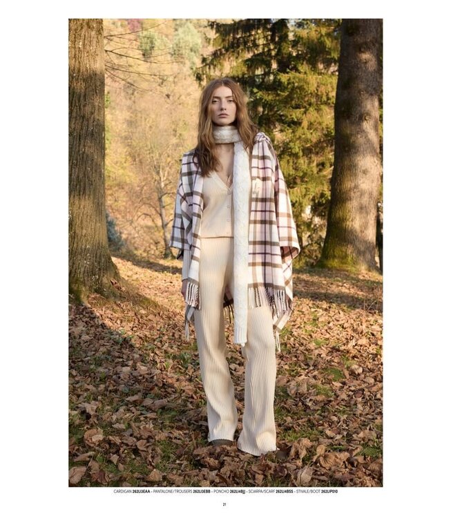 Twin-Set Poncho Check Dune