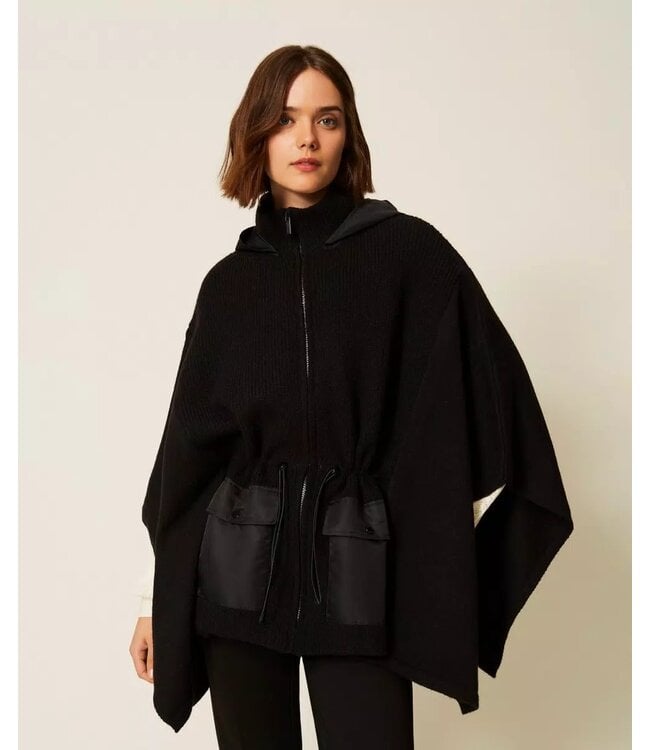 Twin-Set Travel Poncho Nero