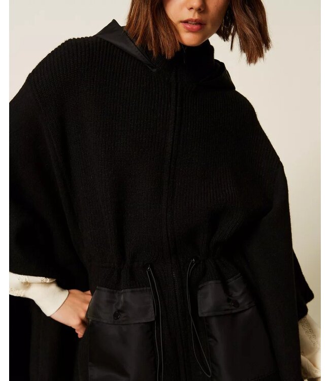Twin-Set Travel Poncho Nero