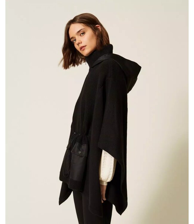 Twin-Set Travel Poncho Nero