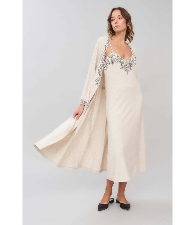 Flora Lastraioli Bianca Robe Long Jersey Rise