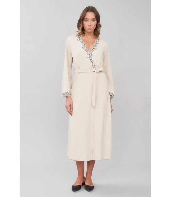 Flora Lastraioli Bianca Robe Long Jersey Rise