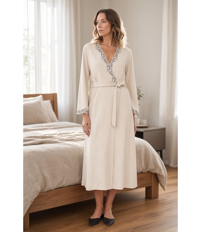 Flora Lastraioli Bianca Robe Long Jersey Rise