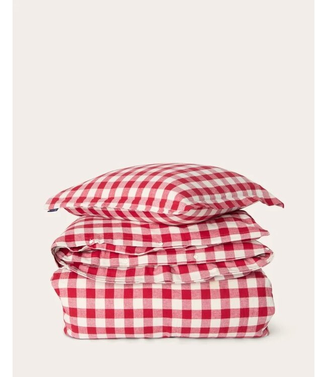 Lexington Company Cotton Flanel Checked Dekbedovertrek Red/Beige