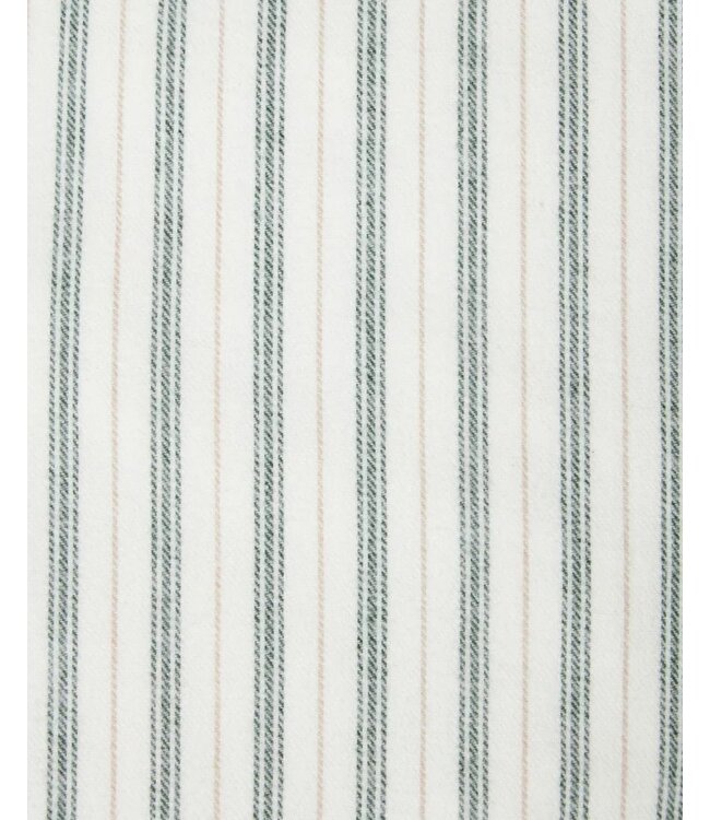 Lexington Company Cotton Flanel Stripe Dekbedovertrek White/Green/Beige