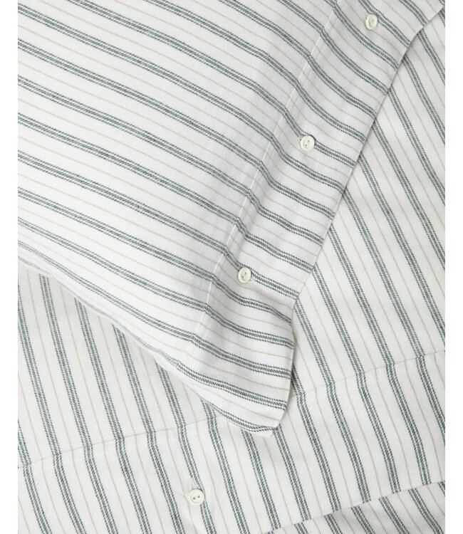 Lexington Company Cotton Flanel Stripe Dekbedovertrek White/Green/Beige