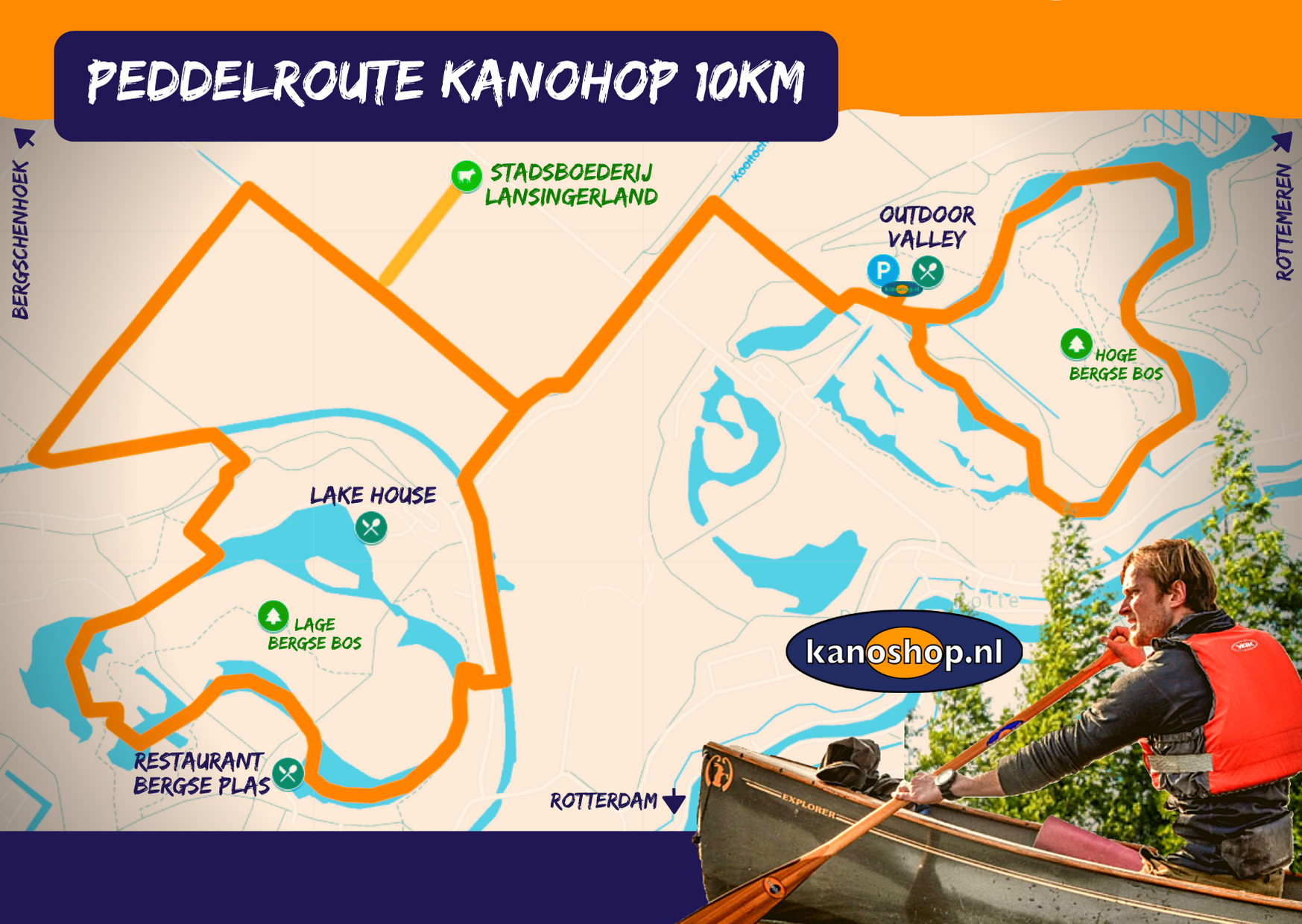 Peddelroute Kanoshop 10km