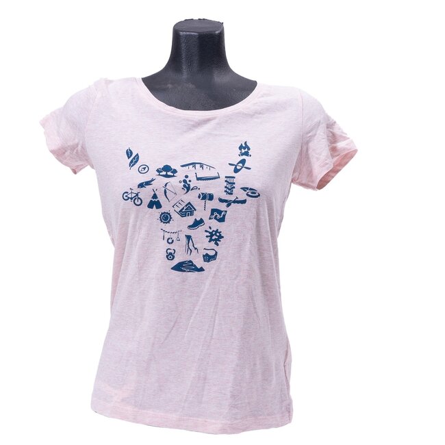 Outdoor Valley t-shirt roze - Dames