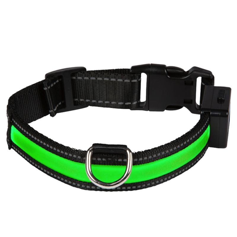 Lichtgevende halsband groen Large -
