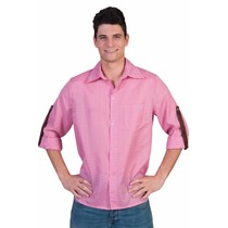 Tiroler blouse roze/wit