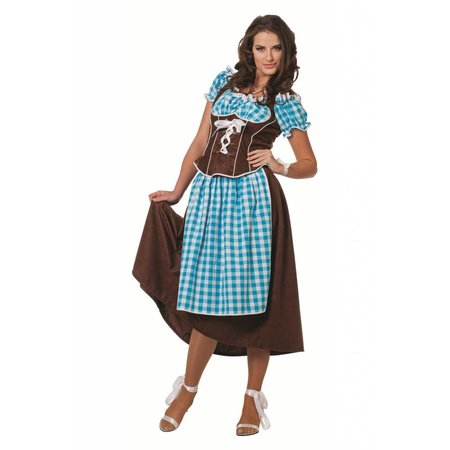 Dirndl suedine blauw