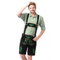 Lederhosen kort zwart/groen Otto