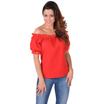 Blouse schoudervrij rood