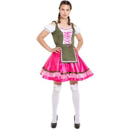 Dirndl Klassiek Roze/Groen Franka