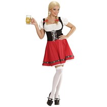 Verleidelijke bavarian outfit rood
