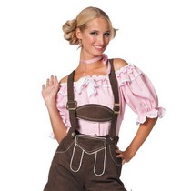 Dirndl blouse roze/wit