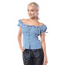 Oktoberfest blouse dames Liesl Blauw/Wit