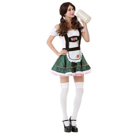 Dirndl Miss Oktoberfest Donkergroen/Wit