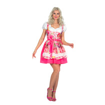Roze Dirndl Jurk Vrouw Roses